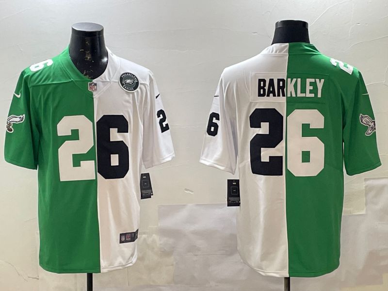 Men Philadelphia Eagles #26 Barkley White Green 2025 Nike Vapor Limited NFL Jersey style 8->philadelphia eagles->NFL Jersey